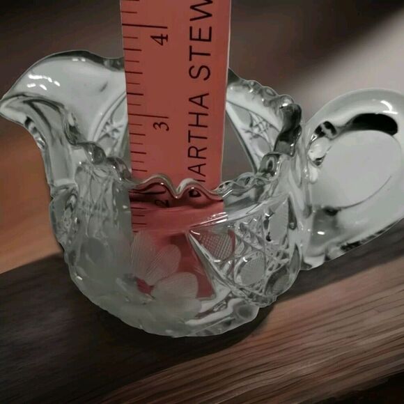 Brilliant Cut Crystal Glass‎ Cream and Sugar Set - Sawtooth Rim Vintage - Picture 7 of 10